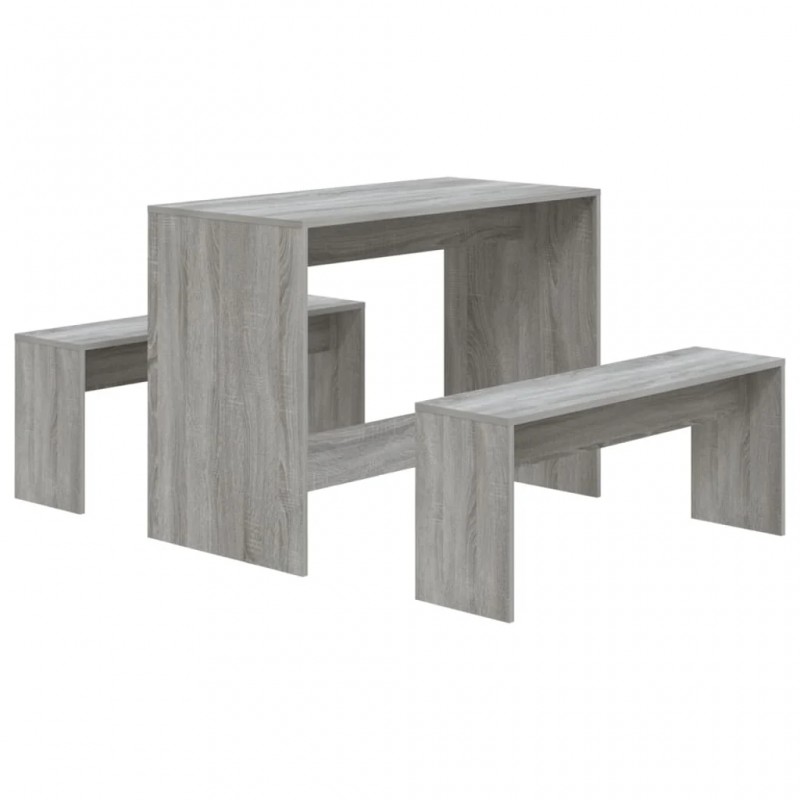 3 Piece Dining Set Grey Sonoma Engineered Wood 3 Piece Dining Set Grey Sonoma Engineered Wood