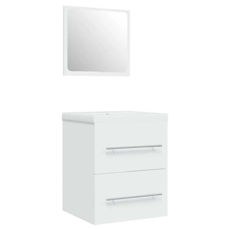Sink Cabinet with Built-in Basin White Engineered Wood Sink Cabinet with Built-in Basin White Engineered Wood
