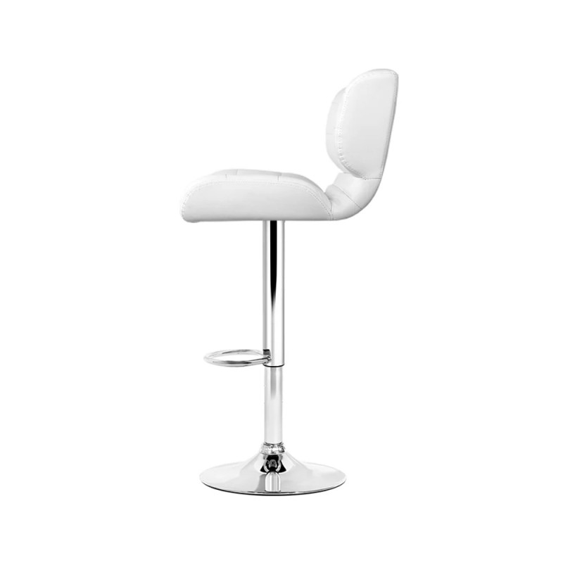 Artiss 4x Bar Stools Gas Lift Leather Padded White Artiss 4x Bar Stools Gas Lift Leather Padded White