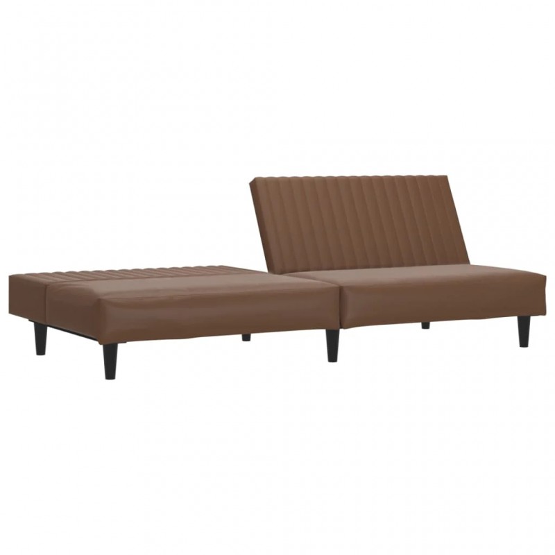 2-Seater Sofa Bed Brown Faux Leather 2-Seater Sofa Bed Brown Faux Leather