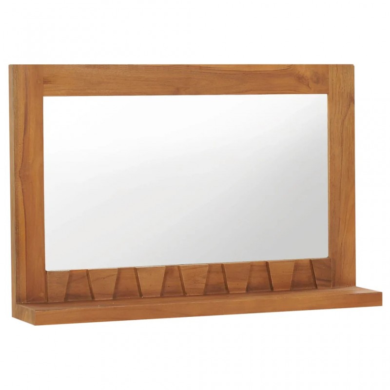 Wall Mirror with Shelf 60x12x40 cm Solid Teak Wood Wall Mirror with Shelf 60x12x40 cm Solid Teak Wood