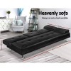 Artiss Sofa Bed 188CM Black PU Leather