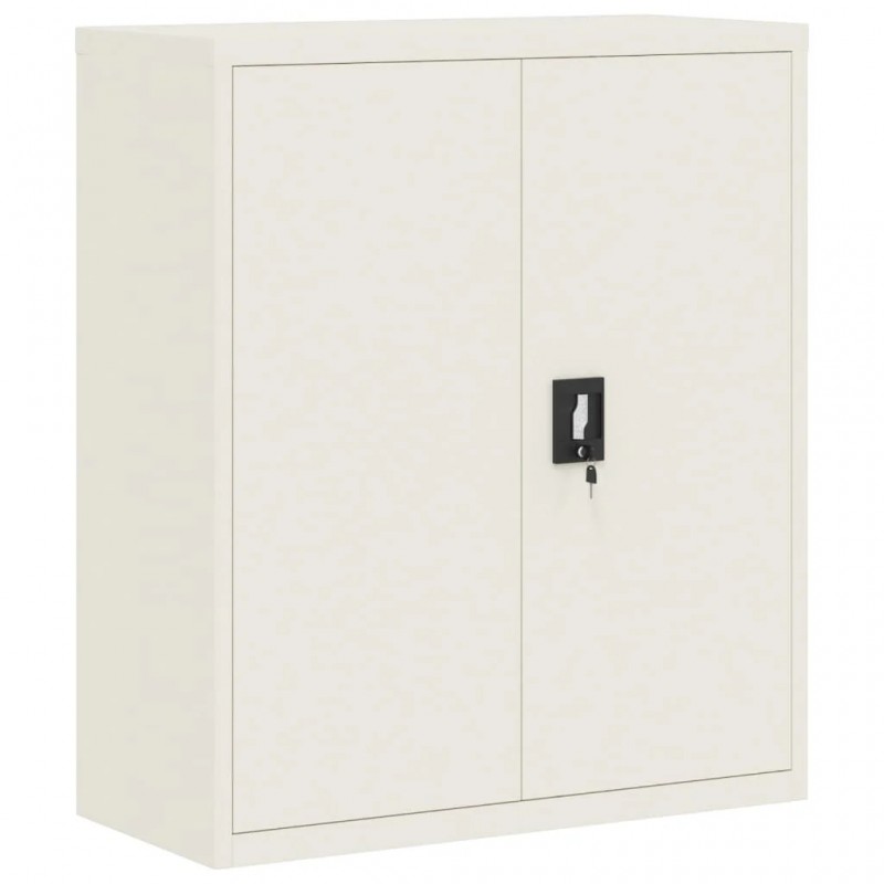 File Cabinet White 90x40x105 cm Steel File Cabinet White 90x40x105 cm Steel