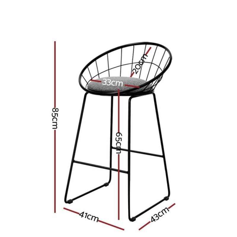 Artiss 4x Bar Stools Padded Seat Metal Artiss 4x Bar Stools Padded Seat Metal