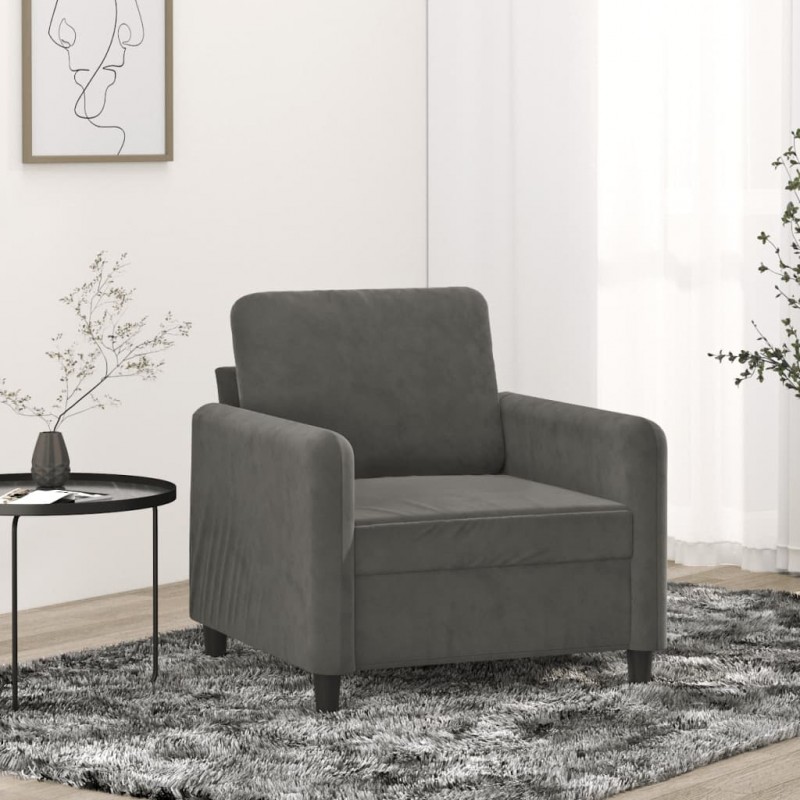 Sofa Chair Dark Grey 60 cm Velvet