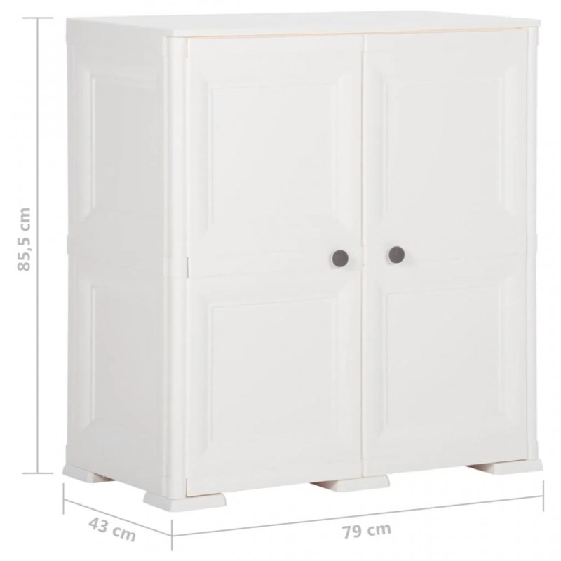 Plastic Cabinet 79x43x85.5 cm Wood Design Angora White Plastic Cabinet 79x43x85.5 cm Wood Design Angora White