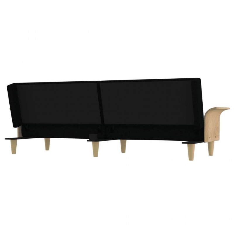 Sofa Bed with Armrests Black Fabric Sofa Bed with Armrests Black Fabric