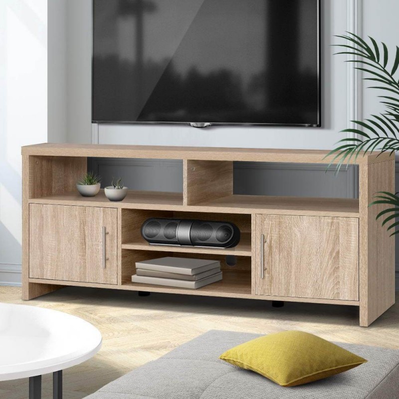 Artiss TV Cabinet Entertainment Unit 140cm Oak Ken Artiss TV Cabinet Entertainment Unit 140cm Oak Ken