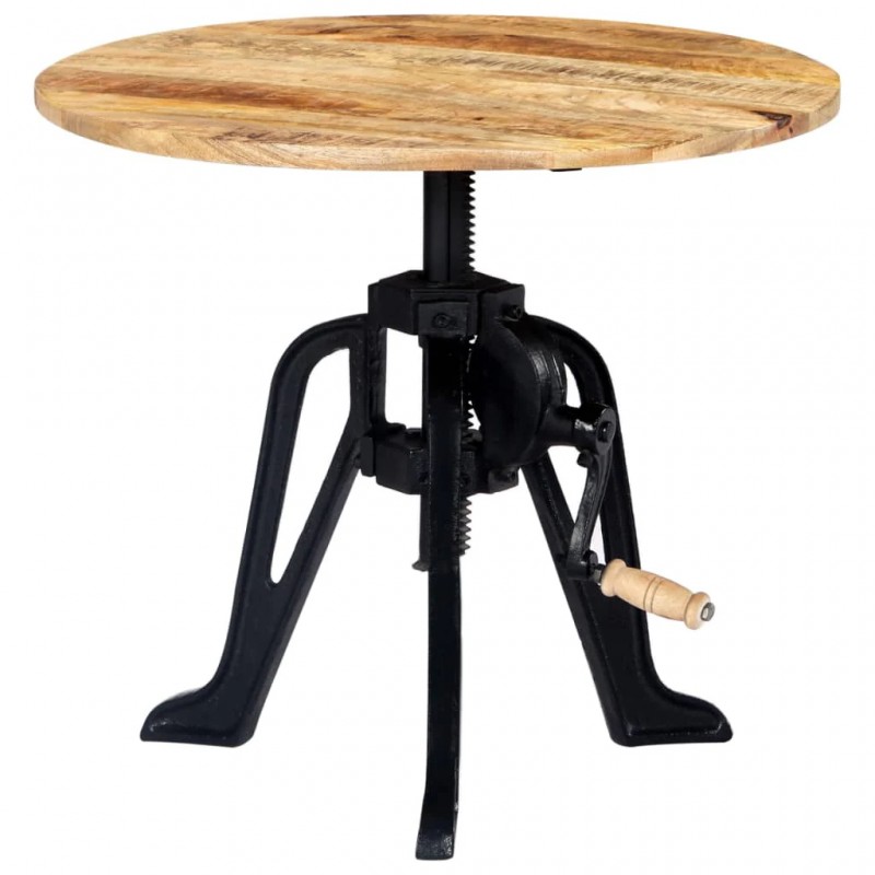 Side Table 60x(46-63) cm Solid Mango Wood and Cast Iron Side Table 60x(46-63) cm Solid Mango Wood and Cast Iron