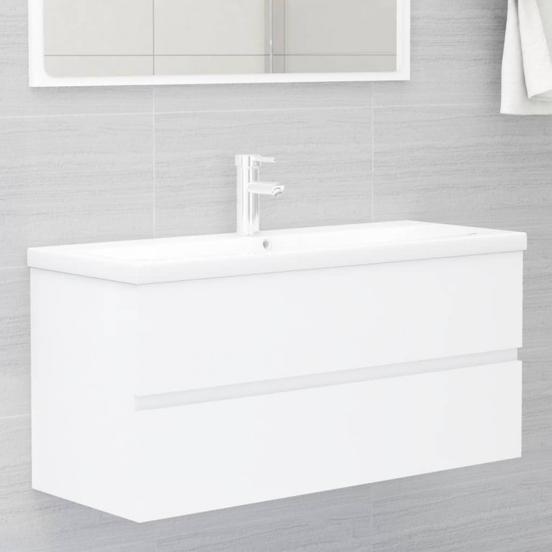 Bathroom Furniture Set White Engineered Wood Bathroom Furniture Set White Engineered Wood