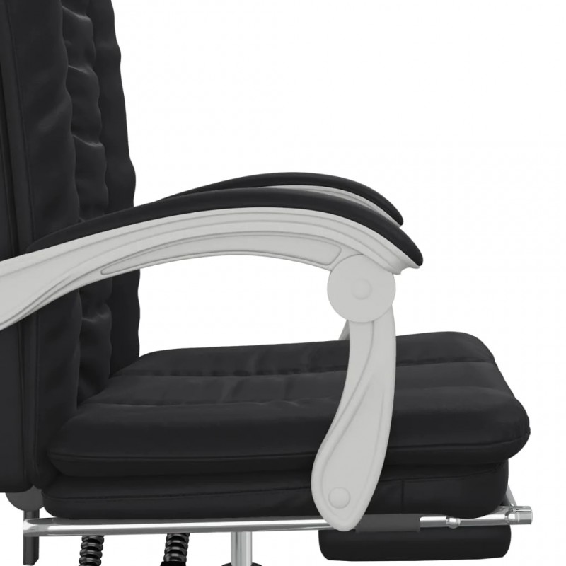 Reclining Office Chair Black Faux Leather Reclining Office Chair Black Faux Leather