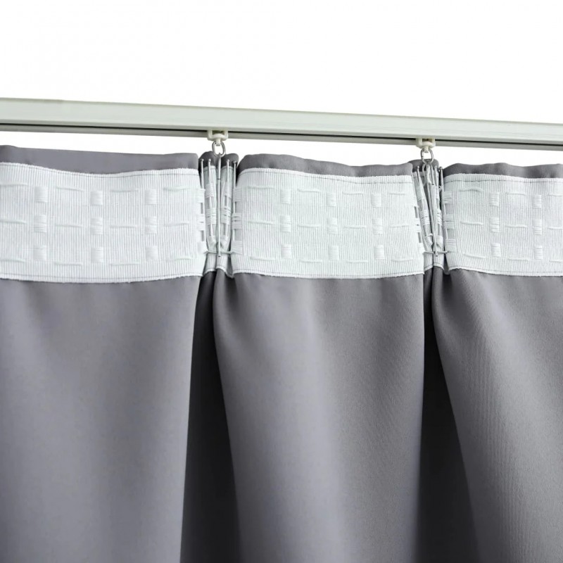 Blackout Curtain with Hooks Grey 290x245 cm Blackout Curtain with Hooks Grey 290x245 cm