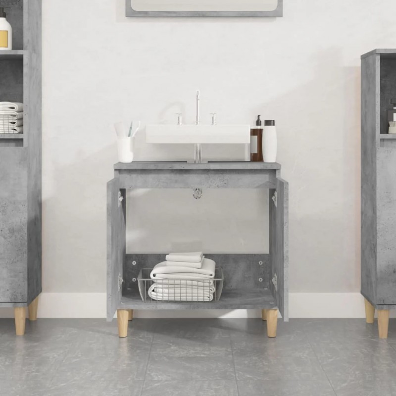 Sink Cabinet Concrete Grey 58x33x60 cm Engineered Wood Sink Cabinet Concrete Grey 58x33x60 cm Engineered Wood