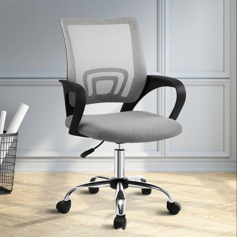 Artiss Mesh Office Chair Mid Back Grey Artiss Mesh Office Chair Mid Back Grey