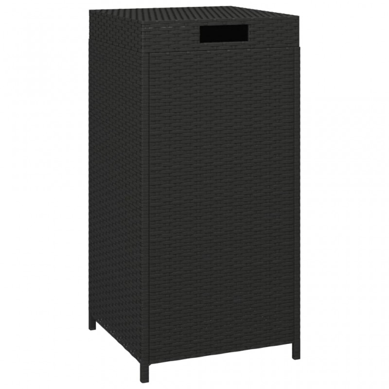 Trash Bin Black 40x40x80 cm Poly Rattan Trash Bin Black 40x40x80 cm Poly Rattan