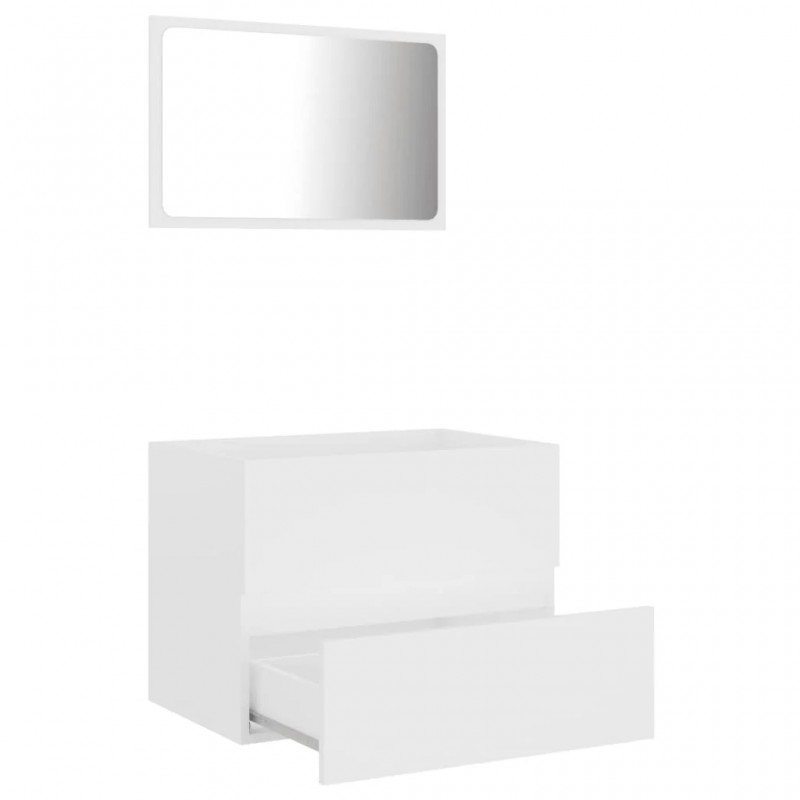2 Piece Bathroom Furniture Set White Engineered Wood 2 Piece Bathroom Furniture Set White Engineered Wood