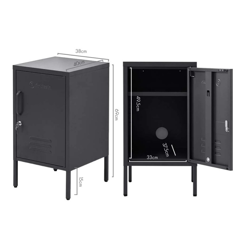 ArtissIn Bedside Table Metal Cabinet - MINI Black ArtissIn Bedside Table Metal Cabinet - MINI Black