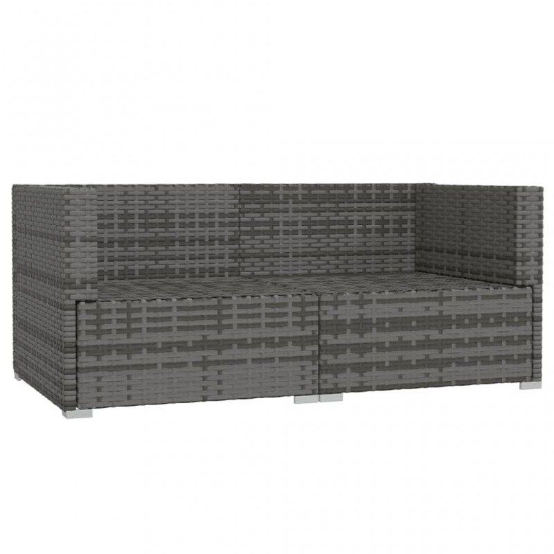 2-Seater Sofa with Cushions Grey Poly Rattan 2-Seater Sofa with Cushions Grey Poly Rattan