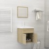 2 Piece Bathroom Furniture Set Sonoma Oak Engineered Wood