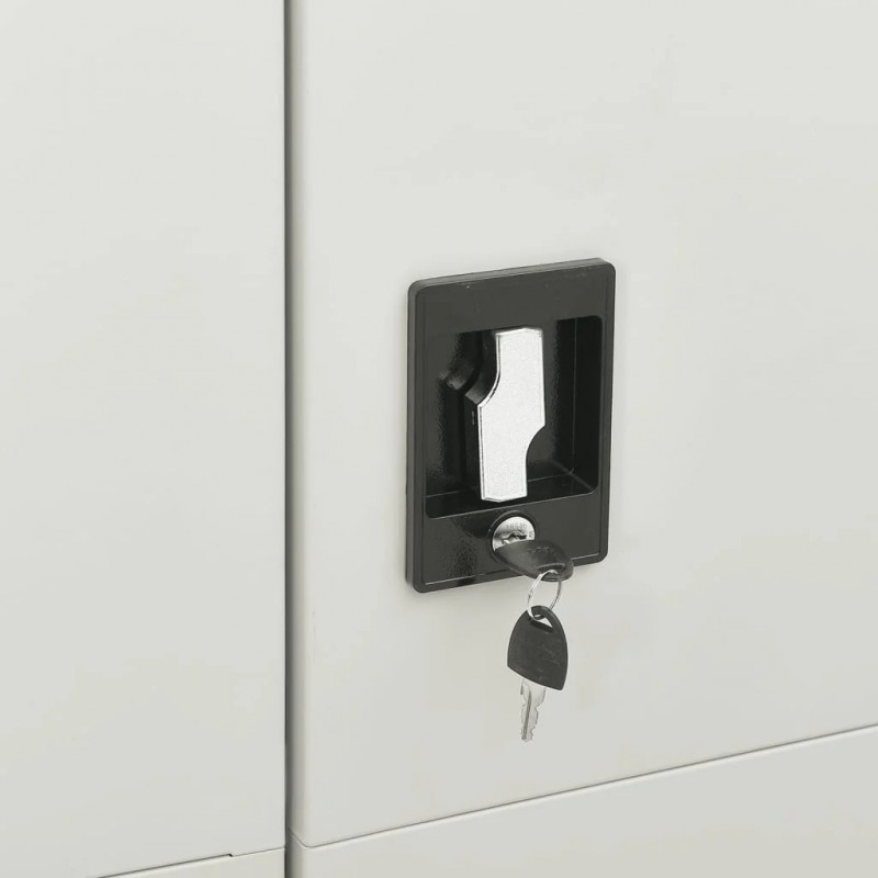 Locker Cabinet Light Grey 90x40x180 cm Steel Locker Cabinet Light Grey 90x40x180 cm Steel