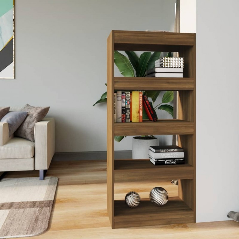 Book Cabinet/Room Divider Brown Oak 60x30x135 cm Engineered Wood Book Cabinet/Room Divider Brown Oak 60x30x135 cm Engineered Wood