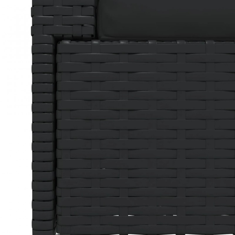 2-Seater Sofa with Cushions Black Poly Rattan 2-Seater Sofa with Cushions Black Poly Rattan