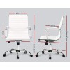 Artiss Office Chair Conference Chairs PU Leather Mid Back White