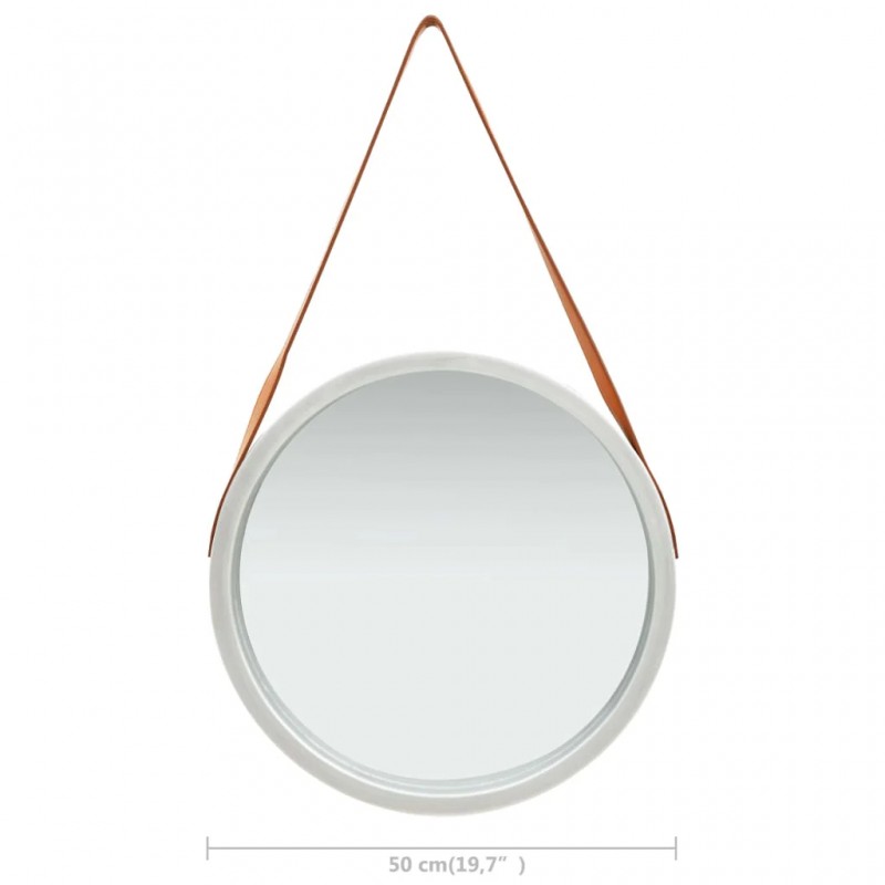 Wall Mirror with Strap 50 cm Silver Wall Mirror with Strap 50 cm Silver
