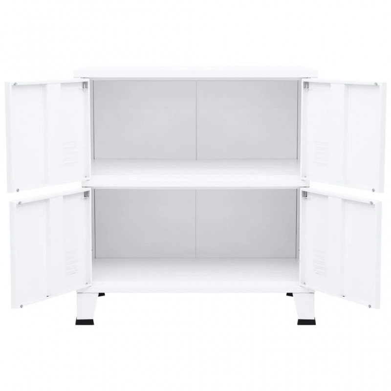 Industrial Storage Chest White 75x40x80 cm Steel Industrial Storage Chest White 75x40x80 cm Steel