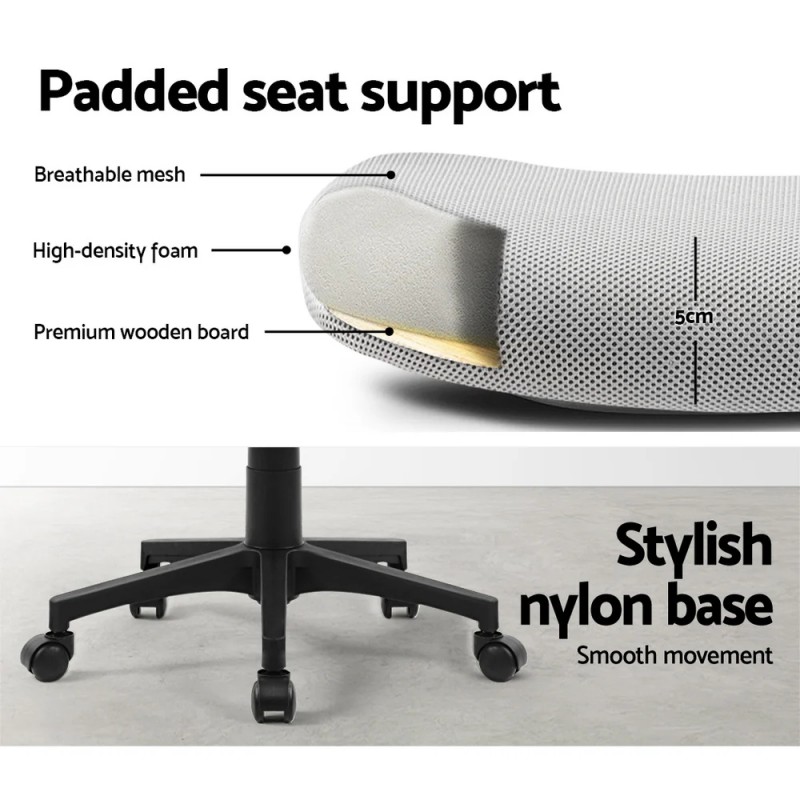 Artiss Mesh Office Chair Mid Back Grey Artiss Mesh Office Chair Mid Back Grey