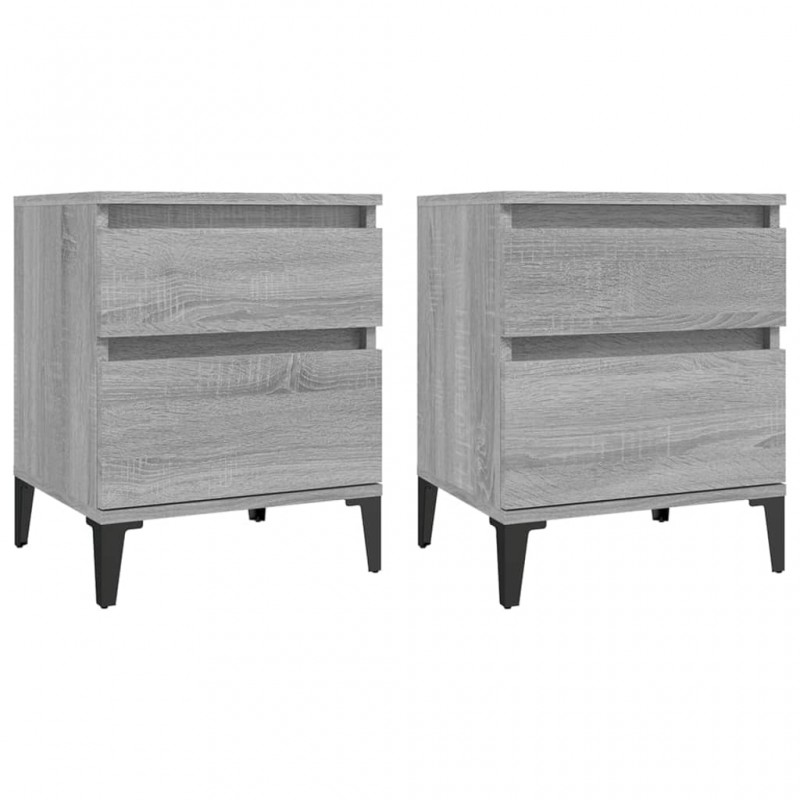 Bedside Cabinets 2 pcs Grey Sonoma 40x35x50 cm