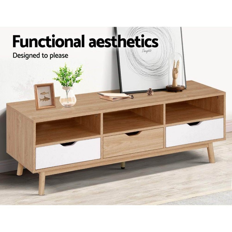 Artiss TV Cabinet Entertainment Unit Wooden Scandinavian Artiss TV Cabinet Entertainment Unit Wooden Scandinavian