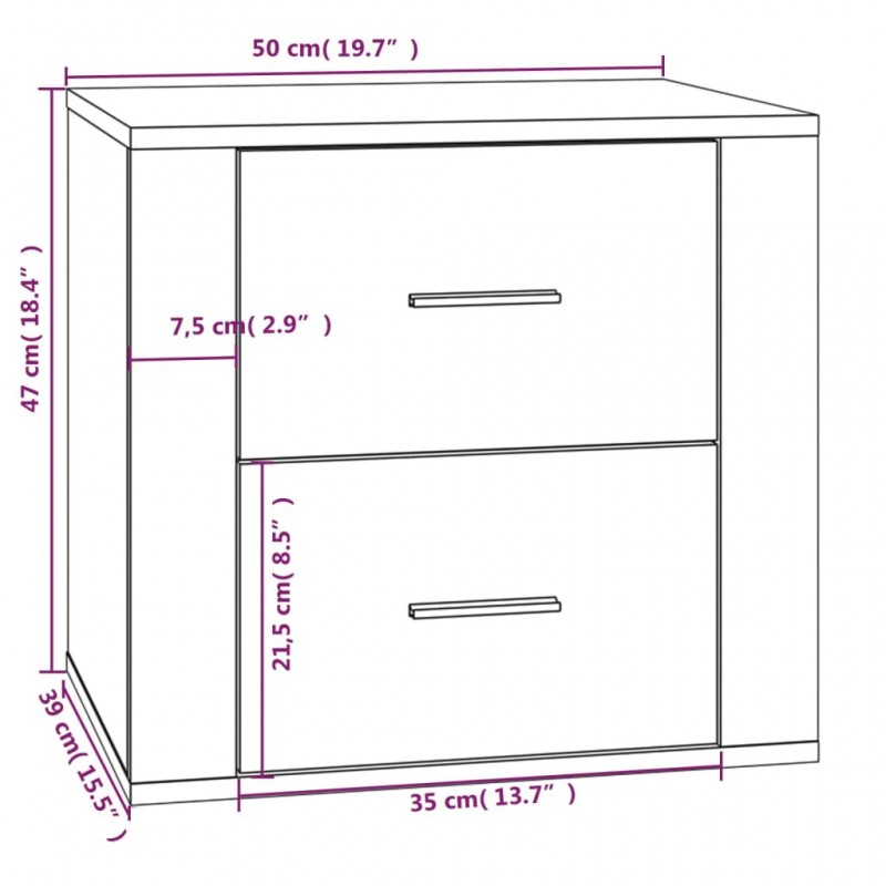 Bedside Cabinet White 50x39x47 cm Bedside Cabinet White 50x39x47 cm