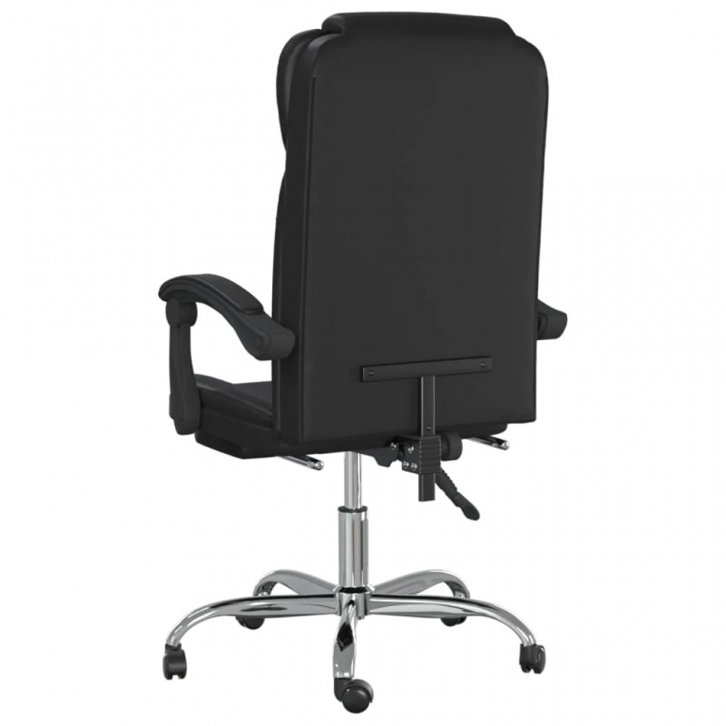 Reclining Office Chair Black Faux Leather Reclining Office Chair Black Faux Leather