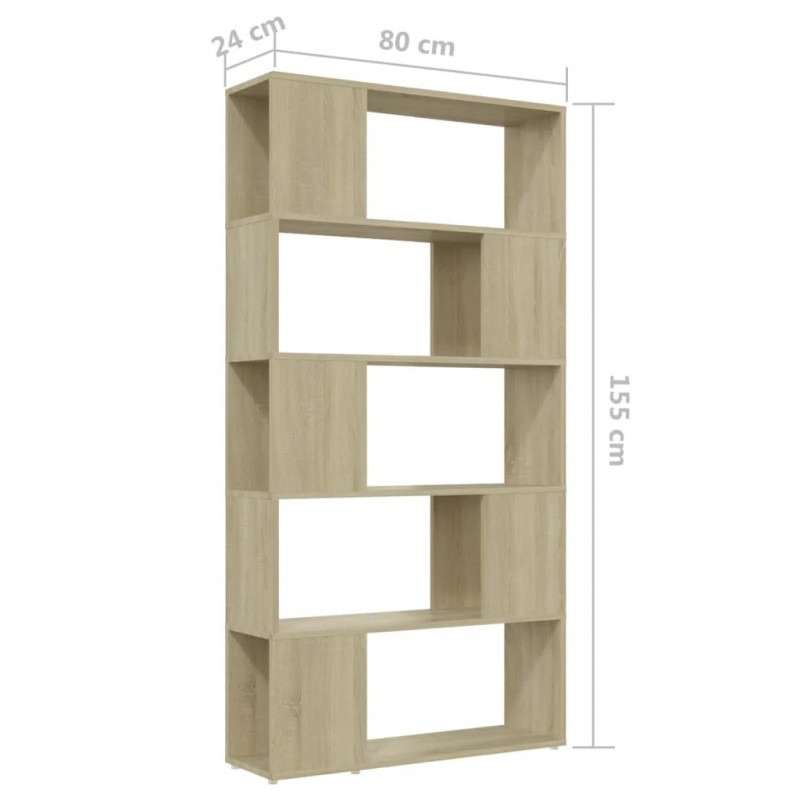 Book Cabinet Room Divider Sonoma Oak 80x24x155 cm Engineered Wood Book Cabinet Room Divider Sonoma Oak 80x24x155 cm Engineered Wood