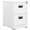 Filing Cabinet 2 Drawers White Steel