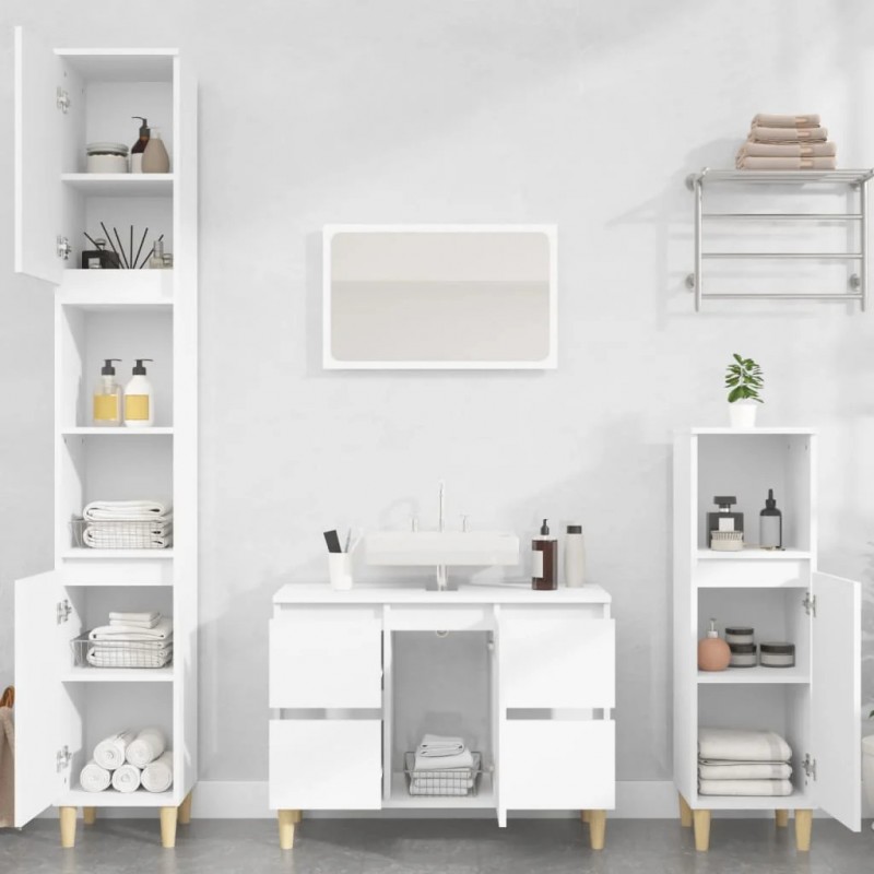 Sink Cabinet White 80x33x60 cm Engineered Wood Sink Cabinet White 80x33x60 cm Engineered Wood