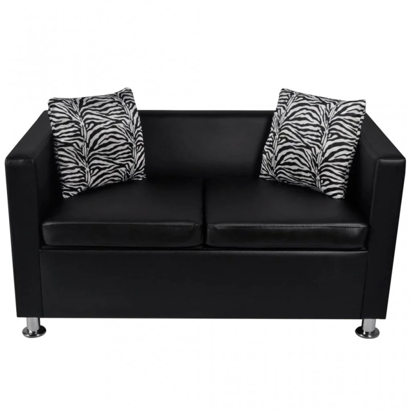 Sofa Set Artificial Leather 3-Seater and 2-Seater Black Sofa Set Artificial Leather 3-Seater and 2-Seater Black