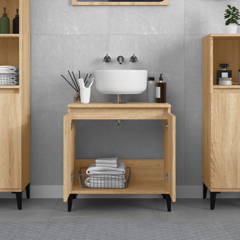 Sink Cabinet Sonoma Oak 58x33x60 cm Engineered Wood Sink Cabinet Sonoma Oak 58x33x60 cm Engineered Wood