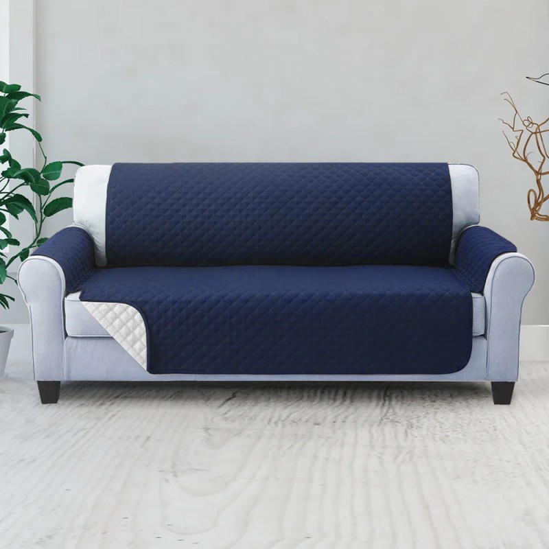 Artiss Sofa Cover Couch Covers 3 Seater Quilted Navy Artiss Sofa Cover Couch Covers 3 Seater Quilted Navy