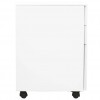 Mobile File Cabinet 3 Drawers White Steel