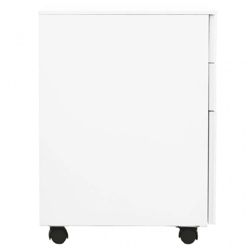 Mobile File Cabinet 3 Drawers White Steel Mobile File Cabinet 3 Drawers White Steel