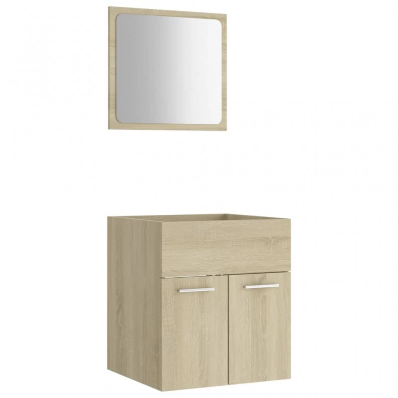 2 Piece Bathroom Furniture Set Sonoma Oak Engineered Wood 2 Piece Bathroom Furniture Set Sonoma Oak Engineered Wood