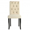 Dining Chairs 4 pcs Cream Fabric