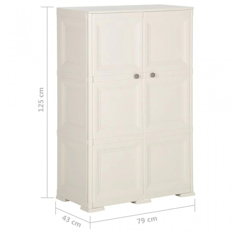 Plastic Cabinet 79x43x125 cm Wood Design Vanilla Ice Plastic Cabinet 79x43x125 cm Wood Design Vanilla Ice