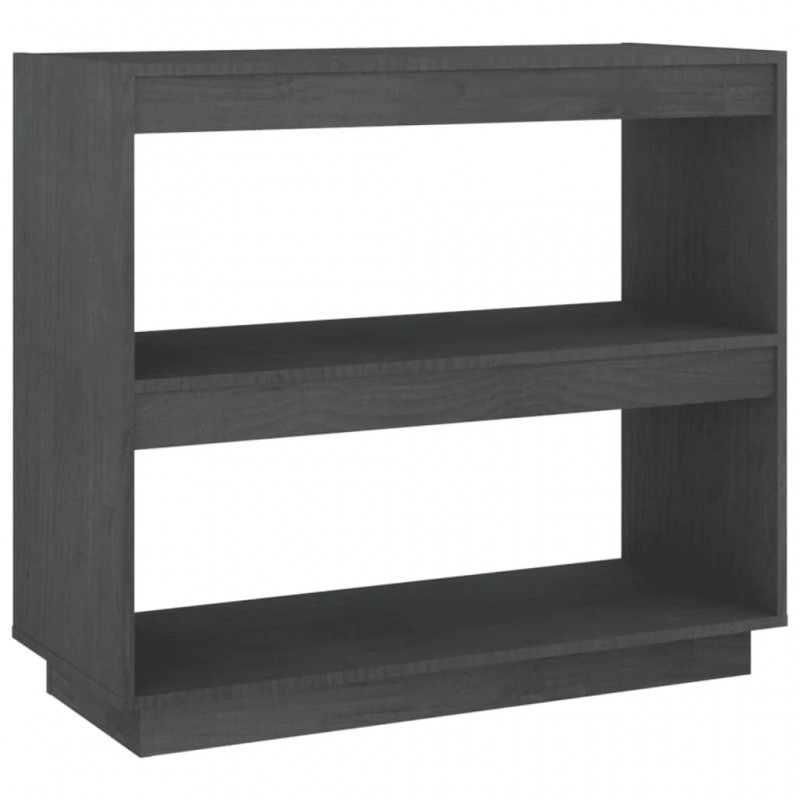 Book Cabinet Grey 80x35x71 cm Solid Pinewood Book Cabinet Grey 80x35x71 cm Solid Pinewood