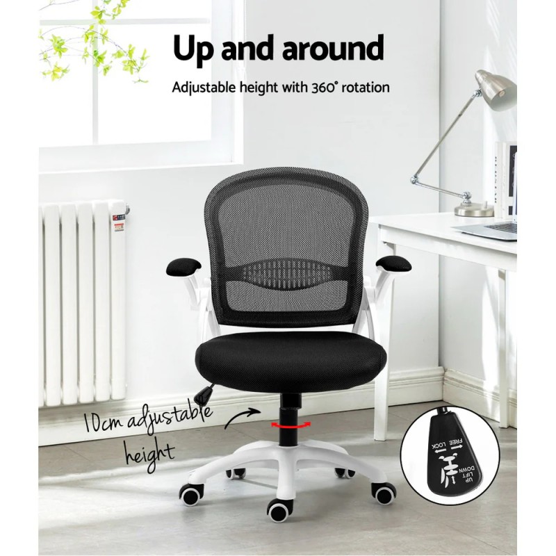 Artiss Mesh Office Chair Mid Back Black Artiss Mesh Office Chair Mid Back Black