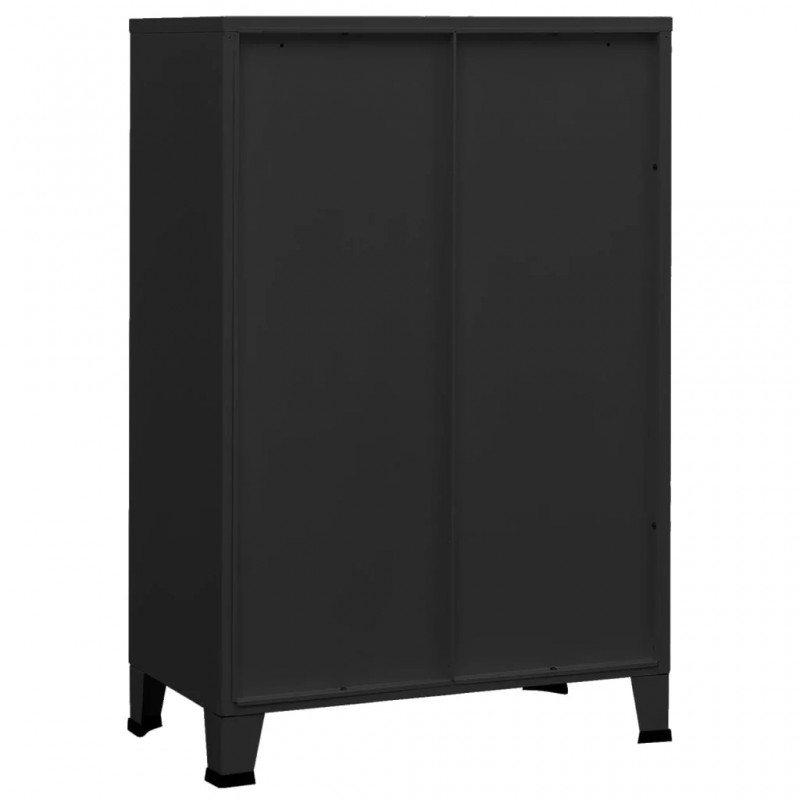 Industrial Storage Chest Black 75x40x115 cm Metal Industrial Storage Chest Black 75x40x115 cm Metal