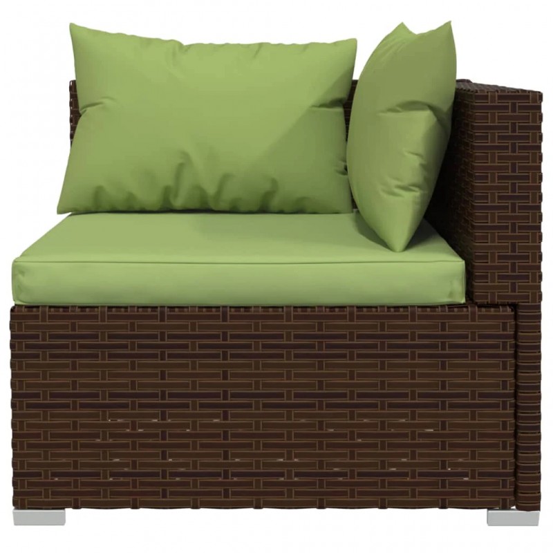 2-Seater Sofa with Cushions Brown Poly Rattan 2-Seater Sofa with Cushions Brown Poly Rattan