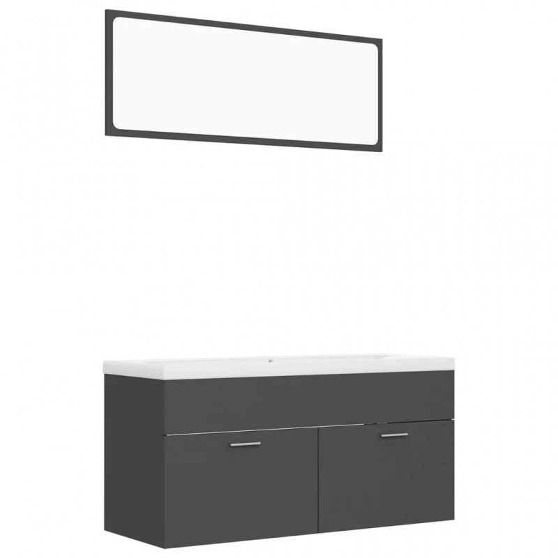 Bathroom Furniture Set Grey Engineered Wood Bathroom Furniture Set Grey Engineered Wood